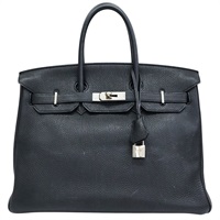 黑色 Togo牛皮 Birkin 35 柏金包 手提包 □N刻 銀扣【HERMES 愛馬仕】