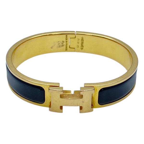 黑色琺瑯 金色鍍金 Clic H 手環【HERMES 愛馬仕】