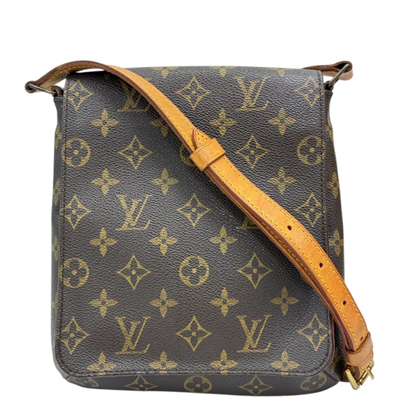 棕色 原花 帆布 Musette Salsa Short 肩背包【LOUIS VUITTON LV 路易威登】 M51258