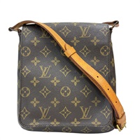 棕色 原花 帆布 Musette Salsa Short 肩背包【LOUIS VUITTON LV 路易威登】 M51258