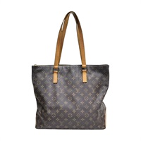 棕色 原花帆布 Cabas Mezzo 肩背包【LOUIS VUITTON LV 路易威登】 M51151