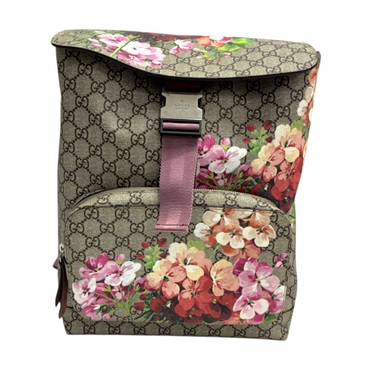 粉色 GG Supreme帆布 BLOOMS 後背包 405019【GUCCI 古馳】 405019