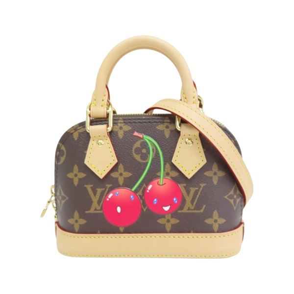 棕色 原花帆布 TM Nano Alma 微笑櫻桃 肩背包 M13416 【LOUIS VUITTON LV 路易威登】 M13416
