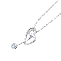 18K白金 鑽石 Heart-shaped diamond 項鍊【JEWELRY 無品牌珠寶】 Diamond 3.0g