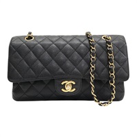 Classic Flap 黑色 荔枝紋牛皮 肩背包 無卡【CHANEL 香奈兒】 A01112