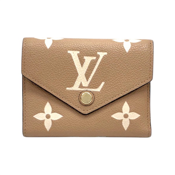 棕色 壓花牛皮 Victorine 短夾【LOUIS VUITTON LV 路易威登】 M81459