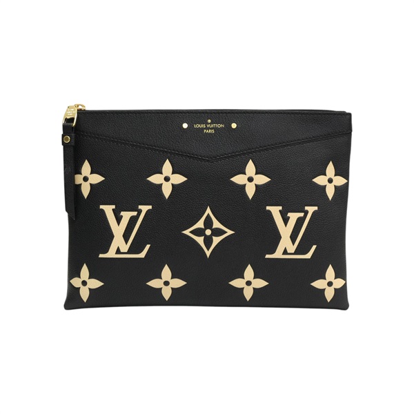 黑色 原花壓紋 牛皮 Daily 手拿包【LOUIS VUITTON LV 路易威登】 M81292