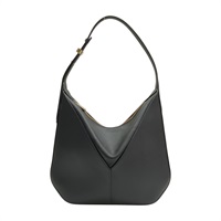 黑色牛皮 ViVi Hobo Medium 肩背包 WBVV0066010LOC99【VALEXTRA】 WBVV0066010LOC99