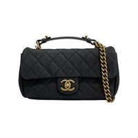 黑色 荔枝紋牛皮 Globe Trotter Flap Bag 肩背包【CHANEL 香奈兒】