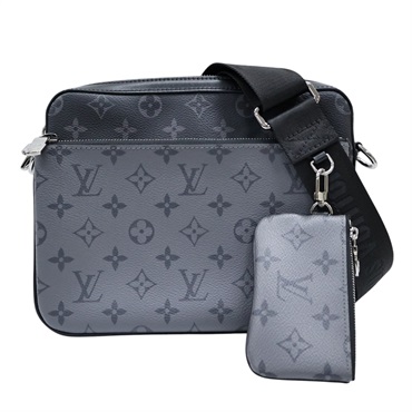黑色 原花 PVC塗層帆布 Trio 郵差包 肩背包【LOUIS VUITTON LV 路易威登】 M69443