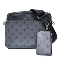 黑色 原花 PVC塗層帆布 Trio 郵差包 肩背包【LOUIS VUITTON LV 路易威登】 M69443