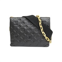 黑色 原花壓紋 羊皮 Coussin PM 肩背包 M21260【LOUIS VUITTON LV 路易威登】 M21260
