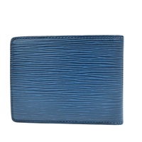 藍色 EPI水波紋 牛皮 Multiple Bifold 對折短夾【LOUIS VUITTON LV 路易威登】 M60628