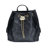 黑色 荔枝紋牛皮 25 Backpack 後背包【CHANEL 香奈兒】 AS5600
