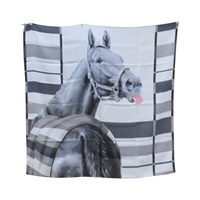 灰色 羊絨 Rocabar de Rire 方巾  90x90【HERMES 愛馬仕】