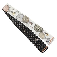 黑/白色 絲綢 Up And Away Bandeau 絲巾【LOUIS VUITTON LV 路易威登】 M79548