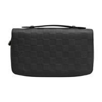 黑色 棋盤格 壓紋 牛皮 Zippy XL 拉鍊 長夾【LOUIS VUITTON LV 路易威登】 N61254