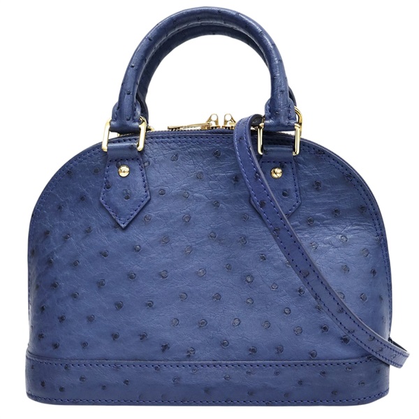 藍色 鴕鳥皮 Alma BB 兩用包 (缺鎖)【LOUIS VUITTON LV 路易威登】 N91235