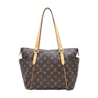 棕色 原花帆布 Totally PM 肩背包【LOUIS VUITTON LV 路易威登】 M56688