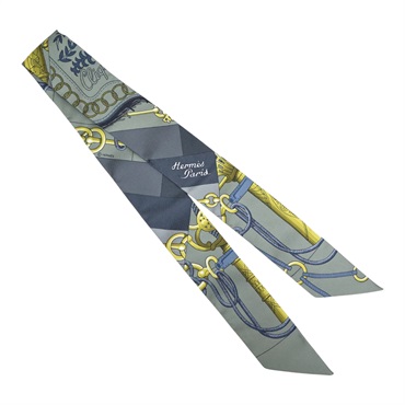 灰色 絲綢 Cliquetis 絲巾【HERMES 愛馬仕】