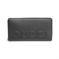 黑色 牛皮 拉鍊長夾【GUCCI 古馳】