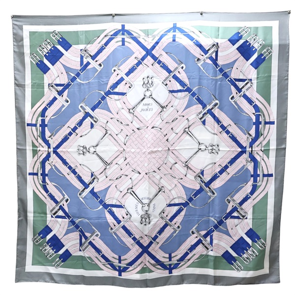灰色 絲綢 Scarf 140 絲巾【HERMES 愛馬仕】