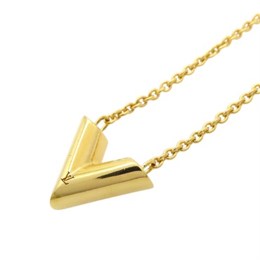 金色 鍍金 Essential V 項鏈【LOUIS VUITTON LV 路易威登】 M00857