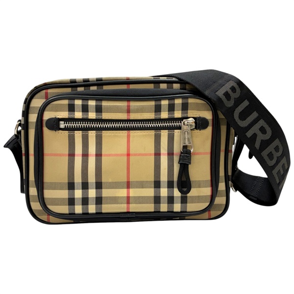 黃色 格紋 帆布 肩背包【BURBERRY 巴寶莉】 8010152