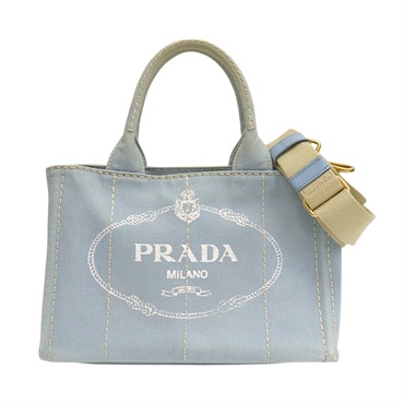 藍色 帆布 Canapa 兩用包【PRADA 普拉達】 1BG439