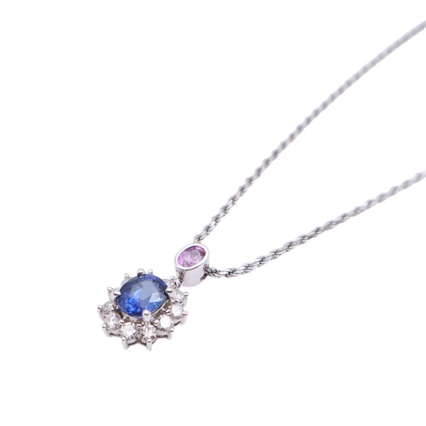 14K白金 藍寶石 4.02ct 項鍊【JEWELRY 無品牌珠寶】 Sapphire 13.9g