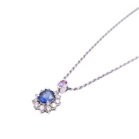 14K白金 藍寶石 4.02ct 項鍊【JEWELRY 無品牌珠寶】 Sapphire 13.9g