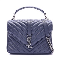 藍色牛皮 College Medium 肩背包【SAINT LAURENT YSL 聖羅蘭】 428056