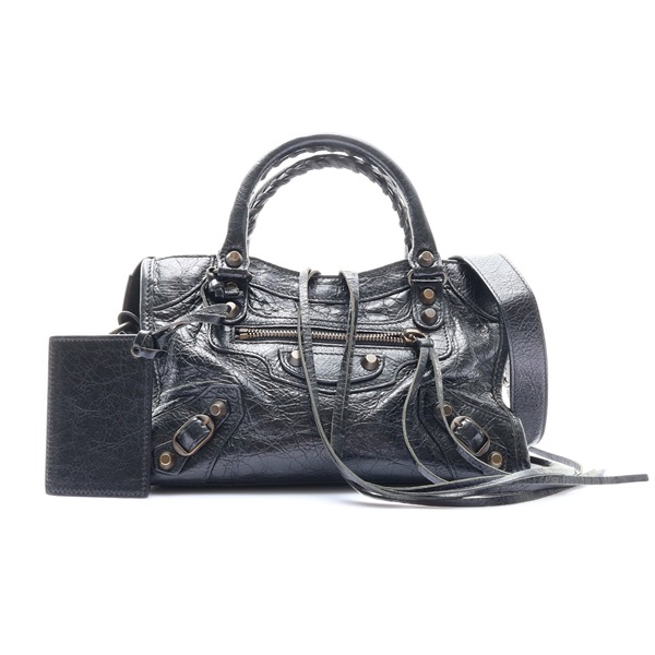 黑色 皮革 Mini City 兩用包【BALENCIAGA 巴黎世家】 300295