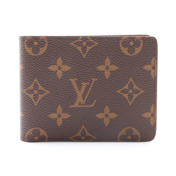 棕色 原花 PVC塗層帆布 雙折短夾【LOUIS VUITTON LV 路易威登】 M60895