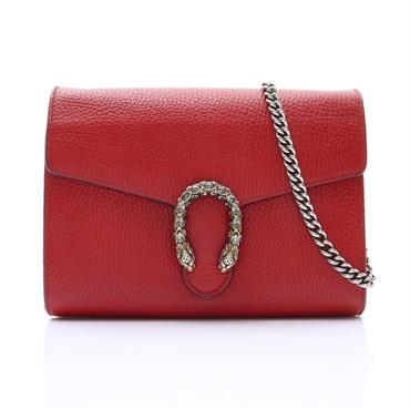 紅色 牛皮 Dionysus Wallet On Chain 肩背包【GUCCI 古馳】 401231