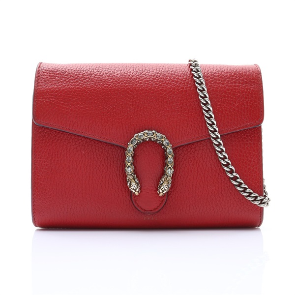 紅色 牛皮 Dionysus Wallet On Chain 肩背包【GUCCI 古馳】 401231