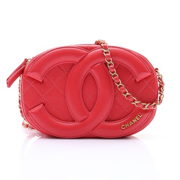 粉色 菱格紋牛皮 Coco Midnight Camera Case 肩背包【CHANEL 香奈兒】 AS1757