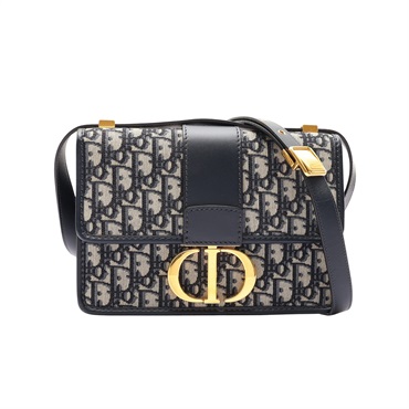 藍色 緹花帆布 30 Montaigne 肩背包【Dior 迪奧】 M9203UTZQ