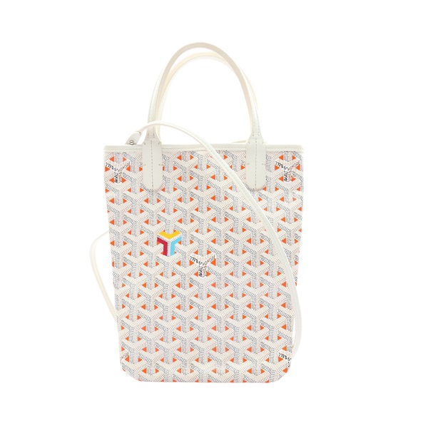白/橘色 PVC塗層帆布 肩背包【GOYARD 高雅德】 EMB4IYG5OSVAW66Q
