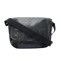 黑色 PVC帆布 郵差包 肩背包【GUCCI 古馳】 201732