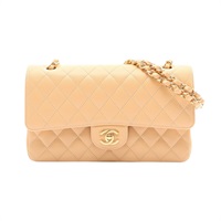 卡其色 荔枝紋牛皮 Coco 25 肩背包 鍊帶【CHANEL 香奈兒】 A01112