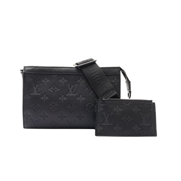 黑色 原花壓紋 牛皮 Gaston Wearable Wallet 肩背包【LOUIS VUITTON LV 路易威登】 M81115