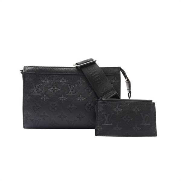 黑色 原花壓紋 牛皮 Gaston Wearable Wallet 肩背包【LOUIS VUITTON LV 路易威登】 M81115