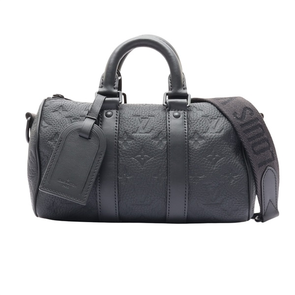 黑色 花壓紋牛皮 Keepall Bandouliere 25 肩背包【LOUIS VUITTON LV 路易威登】 M20900
