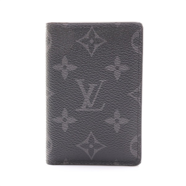 黑色 原花 PVC塗層帆布 卡片夾【LOUIS VUITTON LV 路易威登】 M61696