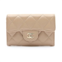 Classic Flap Card Holder 卡夾 名片夾 卡其色 荔枝紋牛皮【CHANEL 香奈兒】 AP0214