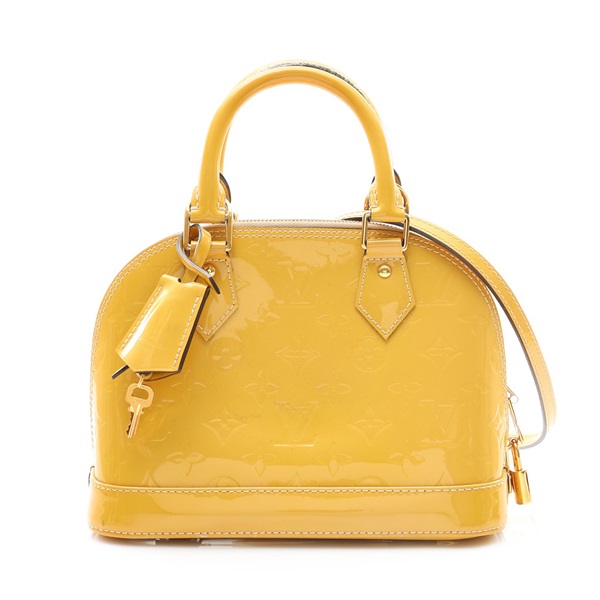 黃色 Vernis 漆皮 Alma BB 兩用包【LOUIS VUITTON LV 路易威登】 M90104