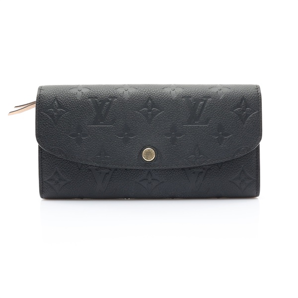 Emilie 扣式 長夾 黑色 原花壓紋牛皮【LOUIS VUITTON LV 路易威登】 M62369