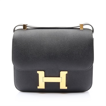 Constance 24 康康包 肩背包 黑色 Epsom牛皮 X刻 金釦【HERMES 愛馬仕】 H056341CD