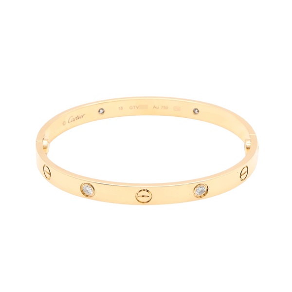 Cartier 卡地亞 LOVE 4PD 手環 18K黃金 鑽石 B6080117